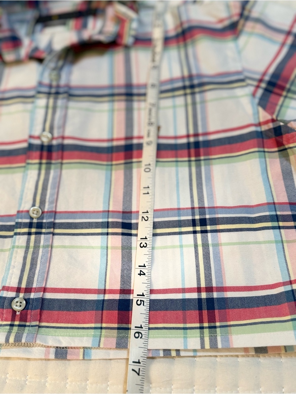 Upcycled Polo by Ralph Lauren Pastel Pink & Blue Plaid Button-Down Crop Shirt - Picture 6 of 9